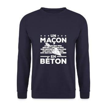 Un Maçon En Béton Maçonnerie - Sweat-shirt Unisexe - marine - Devant - Alina (178cm) & Michal (187cm)