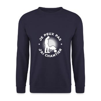 Je Peux Pas J'ai Chantier Construction - Sweat-shirt Unisexe - marine - Devant - Alina (178cm) & Michal (187cm)