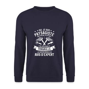 Oui Je Suis Paysagiste Bien Sûr Que Je Me Parle À - Sweat-shirt Unisexe - marine - Devant - Alina (178cm) & Michal (187cm)