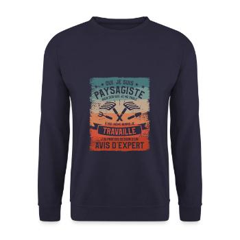 Oui Je Suis Paysagiste Bien Sûr Que Je Me Parle À - Sweat-shirt Unisexe - marine - Devant - Alina (178cm) & Michal (187cm)