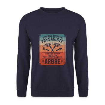 N'Énervez Jamais Un Paysagiste Il Trouvera - Sweat-shirt Unisexe - marine - Devant - Alina (178cm) & Michal (187cm)
