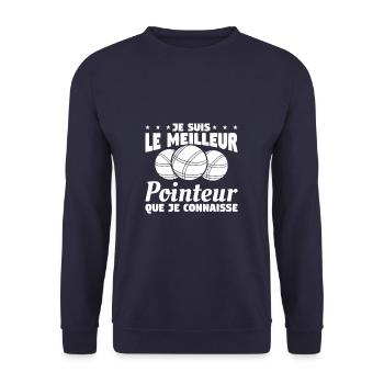 Je Suis Le Meilleur Pointeur Que Je Connaisse - Sweat-shirt Unisexe - marine - Devant - Alina (178cm) & Michal (187cm)