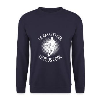 Le Basketteur Le Plus Cool Basket-Ball - Sweat-shirt Unisexe - marine - Devant - Alina (178cm) & Michal (187cm)
