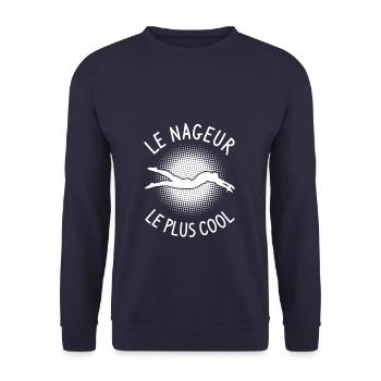 Le Nageur Le Plus Cool Natation - Sweat-shirt Unisexe - marine - Devant - Alina (178cm) & Michal (187cm)