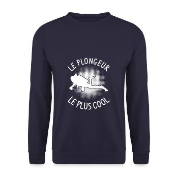 Le Plongeur Le Plus Cool Plongée - Sweat-shirt Unisexe - marine - Devant - Alina (178cm) & Michal (187cm)