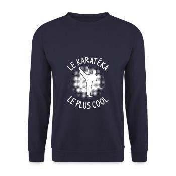 Le Karatéka Le Plus Cool Karaté - Sweat-shirt Unisexe - marine - Devant - Alina (178cm) & Michal (187cm)