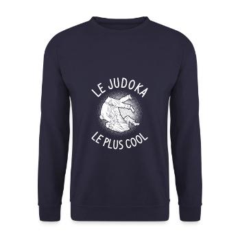 Le Judoka Le Plus Cool Judo - Sweat-shirt Unisexe - marine - Devant - Alina (178cm) & Michal (187cm)