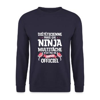 Diététicienne Parce Que Ninja Multitâche N'est Pas - Sweat-shirt Unisexe - marine - Devant - Alina (178cm) & Michal (187cm)