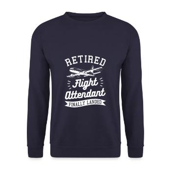 Une hôtesse de l’air à la retraite a finalement atterri hôtesse de l’air - Sweat-shirt Unisexe - marine - Devant - Alina (178cm) & Michal (187cm)