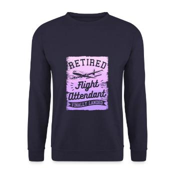 Une hôtesse de l’air à la retraite a finalement atterri hôtesse de l’air - Sweat-shirt Unisexe - marine - Devant - Alina (178cm) & Michal (187cm)