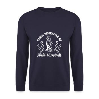 Facilement distrait par l’aviation des agents de bord - Sweat-shirt Unisexe - marine - Devant - Alina (178cm) & Michal (187cm)