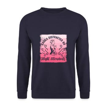 Facilement distrait par l’aviation des agents de bord - Sweat-shirt Unisexe - marine - Devant - Alina (178cm) & Michal (187cm)