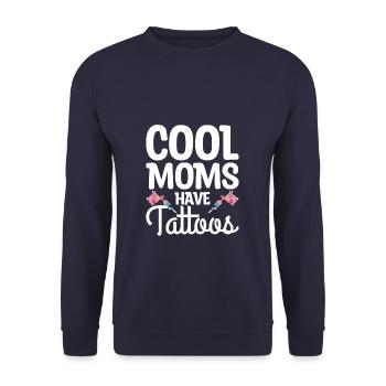 Les mamans cool ont des tatouages amoureux du tatouage - Sweat-shirt Unisexe - marine - Devant - Alina (178cm) & Michal (187cm)