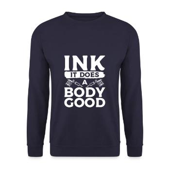 Ink It Does A Body Good Tattoos Tattoo Artist - Unisex Sweatshirt - navy - Front - Alina (178cm) & Michal (187cm)