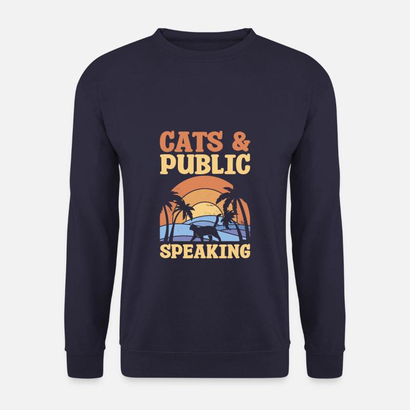Cats & Public Speaking Speech Speaker - Unisex Sweatshirt - navy