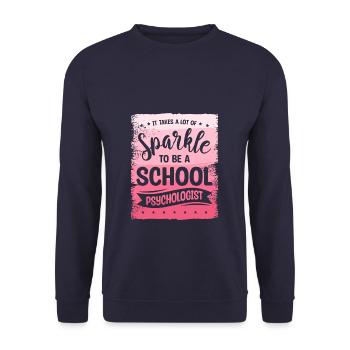 It Takes A Lot Of Sparkle To Be A School - Unisex Sweatshirt - navy - Front - Alina (178cm) & Michal (187cm)