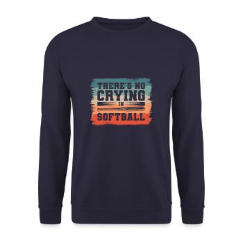Im Softball-Softballer gibt es kein Weinen - Unisex Pullover - Navy - Vorne - Alina (178cm) & Michal (187cm)