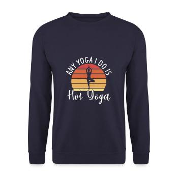 Tout yoga que je fais est une méditation de yoga chaud - Sweat-shirt Unisexe - marine - Devant - Alina (178cm) & Michal (187cm)