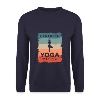 Instructeur de yoga certifié Méditation - Sweat-shirt Unisexe - marine - Devant - Alina (178cm) & Michal (187cm)
