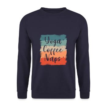 Yoga Café Siestes Méditation - Sweat-shirt Unisexe - marine - Devant - Alina (178cm) & Michal (187cm)