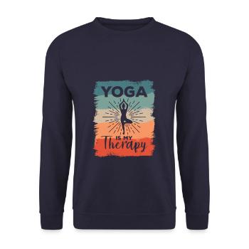 Le yoga est ma thérapie Méditation - Sweat-shirt Unisexe - marine - Devant - Alina (178cm) & Michal (187cm)