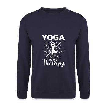 Le yoga est ma thérapie Méditation - Sweat-shirt Unisexe - marine - Devant - Alina (178cm) & Michal (187cm)