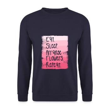 Manger dormir Arranger les fleurs Répéter Fleuriste Fleuriste - Sweat-shirt Unisexe - marine - Devant - Alina (178cm) & Michal (187cm)