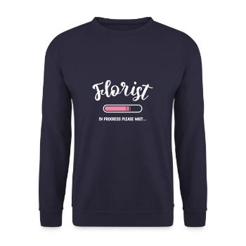 Florist In Progress Please Wait Flower Arrangement - Unisex Sweatshirt - navy - Front - Alina (178cm) & Michal (187cm)