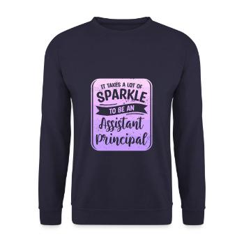 It Takes A Lot Of Sparkle To Be An Assistant - Unisex Sweatshirt - navy - Front - Alina (178cm) & Michal (187cm)