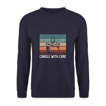 Candle With Care Wax Craft Crafting Candles - Unisex Sweatshirt - navy - Front - Alina (178cm) & Michal (187cm)