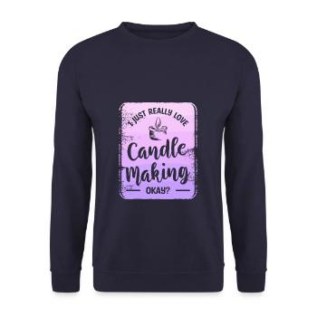 J’aime vraiment faire des bougies Okay Craft - Sweat-shirt Unisexe - marine - Devant - Alina (178cm) & Michal (187cm)