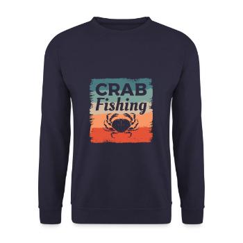 Krabbenfischen Krabbenfischen Krabben Jäger - Unisex Pullover - Navy - Vorne - Alina (178cm) & Michal (187cm)