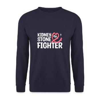 Kidney Stone Fighter Surgery Survivor - Unisex Sweatshirt - navy - Front - Alina (178cm) & Michal (187cm)