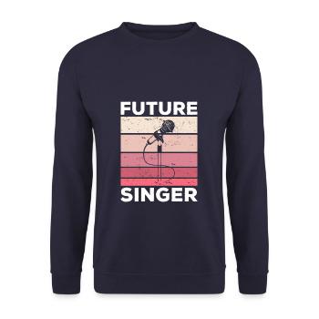 Future Chanteur Musique Chanteur Musicien - Sweat-shirt Unisexe - marine - Devant - Alina (178cm) & Michal (187cm)