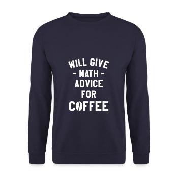 wird Mathe-Ratschläge für Kaffee-Mathematik geben - Unisex Pullover - Navy - Vorne - Alina (178cm) & Michal (187cm)