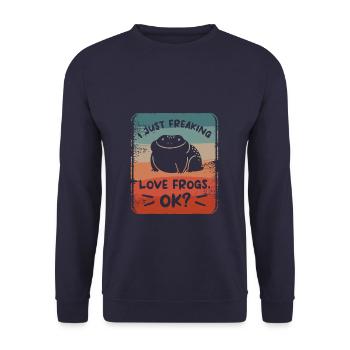 I Just Freaking Love Frogs Ok Frog Lover - Unisex Sweatshirt - navy - Front - Alina (178cm) & Michal (187cm)