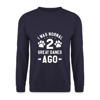 J’étais normal il y a 2 grands danois grand amoureux des grands danois - Sweat-shirt Unisexe - marine - Devant - Alina (178cm) & Michal (187cm)