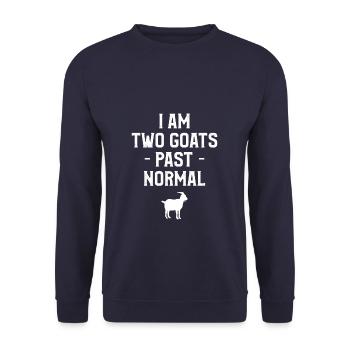 I Am Two Goats Past Normal Goat Lover - Unisex Sweatshirt - navy - Front - Alina (178cm) & Michal (187cm)