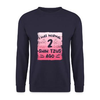 Ich war normal vor 2 shih tzus shih tzu lover - Unisex Pullover - Navy - Vorne - Alina (178cm) & Michal (187cm)