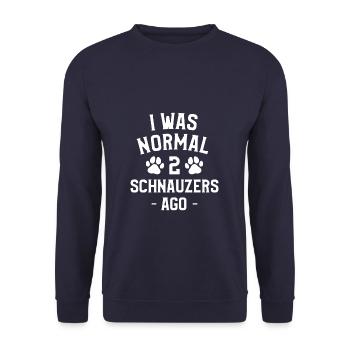 Ich war normal vor 2 Schnauzern Schnauzer Lover - Unisex Pullover - Navy - Vorne - Alina (178cm) & Michal (187cm)
