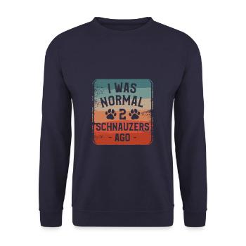 J’étais normal il y a 2 schnauzers il y a un amoureux du schnauzer - Sweat-shirt Unisexe - marine - Devant - Alina (178cm) & Michal (187cm)