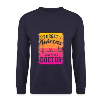 Vergiss Prinzessin, ich will eine Ärztin werden Medizin - Unisex Pullover - Navy - Vorne - Alina (178cm) & Michal (187cm)