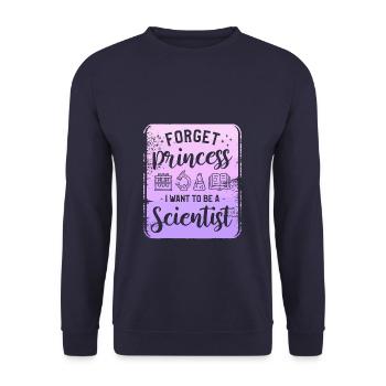 Vergiss Prinzessin, ich will Wissenschaftlerin werden Wissenschaft - Unisex Pullover - Navy - Vorne - Alina (178cm) & Michal (187cm)