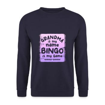 Grand-mère est mon nom Bingo est ma grand-mère de jeu - Sweat-shirt Unisexe - marine - Devant - Alina (178cm) & Michal (187cm)