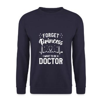 Vergiss Prinzessin, ich will eine Ärztin werden Medizin - Unisex Pullover - Navy - Vorne - Alina (178cm) & Michal (187cm)