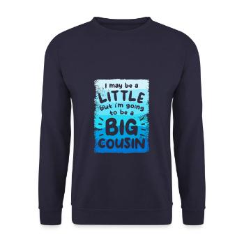 Je suis peut-être un peu mais je vais être un grand cousin - Sweat-shirt Unisexe - marine - Devant - Alina (178cm) & Michal (187cm)