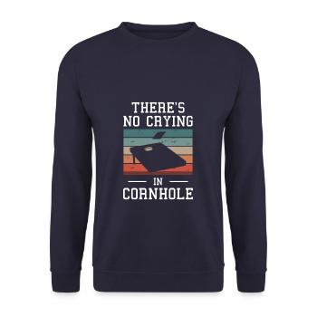 Retro Es gibt kein Weinen in Cornhole - Unisex Pullover - Navy - Vorne - Alina (178cm) & Michal (187cm)