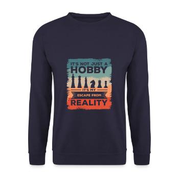 It's Not Just A Hobby It's My Escape From Reality - Unisex Sweatshirt - navy - Front - Alina (178cm) & Michal (187cm)