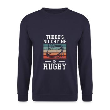 Rétro Il n’y a pas de pleurs dans le rugby - Sweat-shirt Unisexe - marine - Devant - Alina (178cm) & Michal (187cm)