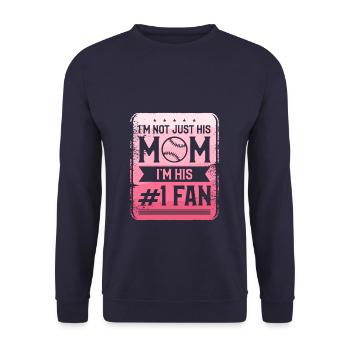 I'm Not Just His Mom I'm His #1 Fan Baseball - Unisex Sweatshirt - navy - Front - Alina (178cm) & Michal (187cm)